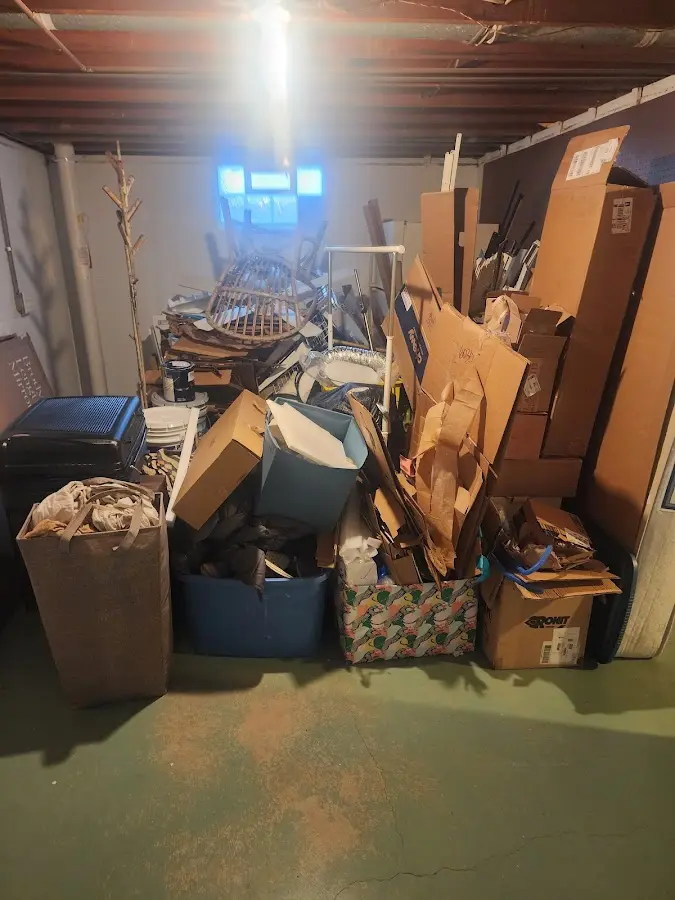 Roll-off dumpster container at job site for 20 Yard Dumpster Rental in Crestline